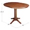 International Concepts Round 36 in Rd Top Pedestal Table, 12 in Leaf, 34.9 inH, Adjustable Height, Espresso, 36 W, 48 L, Wood K581-36RXT-27B-6B - alternate 6
